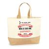 Tote Bag - PLANETEE - Superwoman Saxophonist - Beige Jute - Printed In France