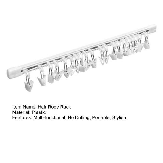 Hair Rope Rack Hanger for Closet 20 Clips Hair Bow Organizer Sliding Hair Accessories Storage Holder for Scarves Hair Bows Headbands