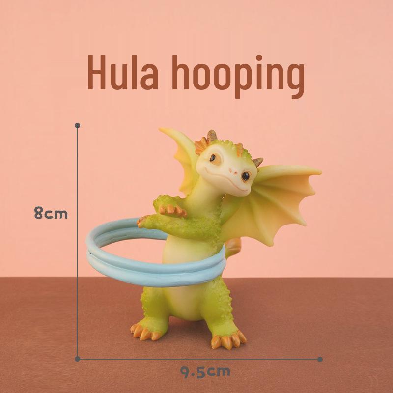 Adorable Cartoon Dragon Resin Ornament - Dinosaur Figure Gift for Friends & Teachers