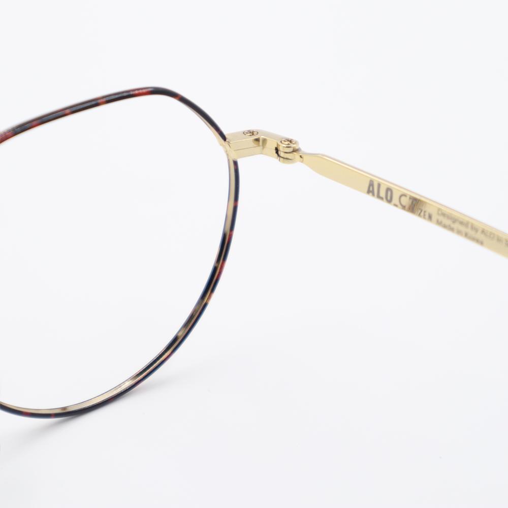 Alloaiweeo [Alo:Ctzen] Ci8621 1814G Crown Panto Round Eyeglass Frame Leopard/Gold