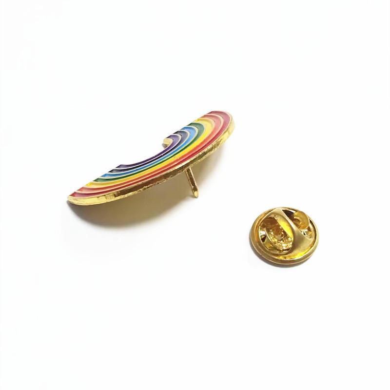 Geometric Arc Colorful Rainbow Stripe Creative Brooch for Women Brooches Pin Badges Alloy Backpack Icons Girls Jewelry Gift