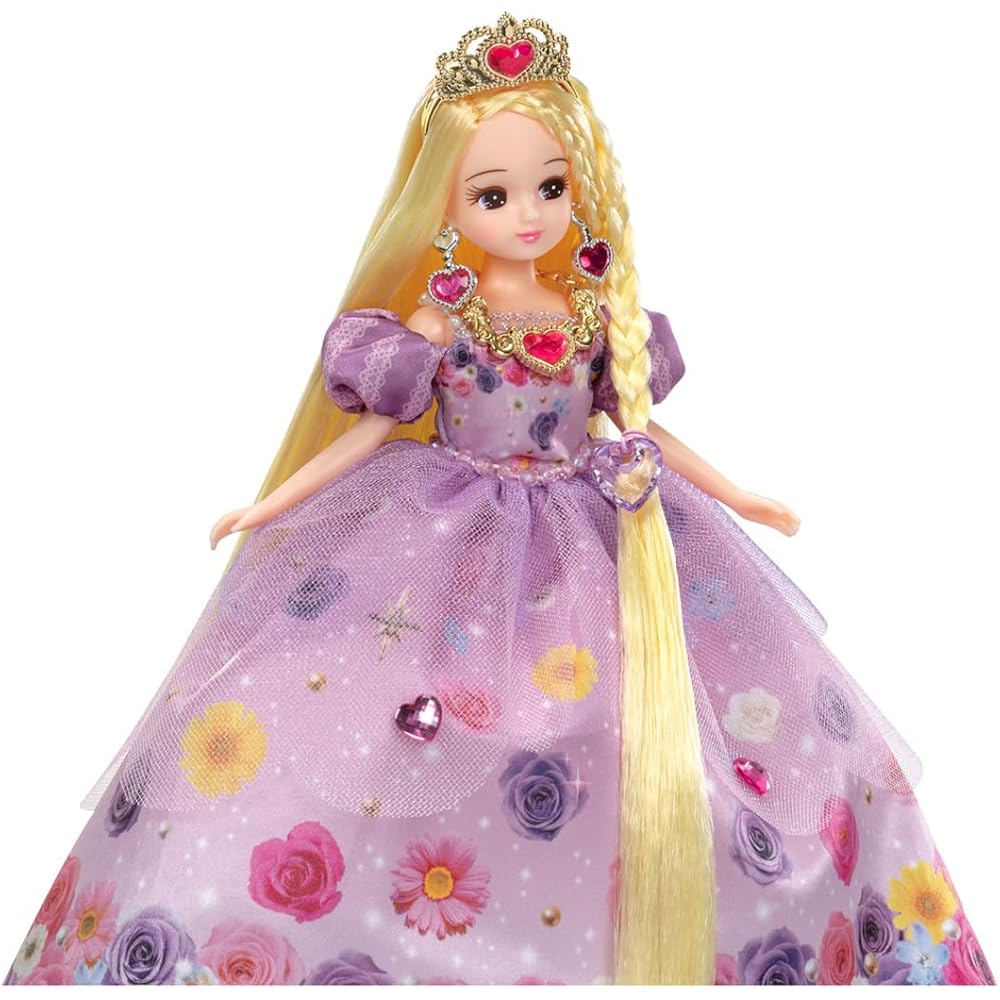 Takara Tomy Licca-chan Doll LD-31 Fantasy Princess Flower Long Hair Dress-Up Toy for Ages 3 and Up