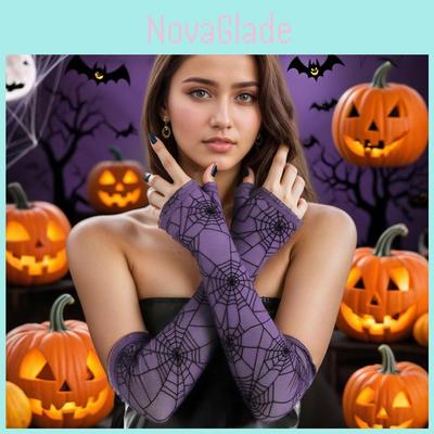 Halloween Spider Web Gloves Cosplay Costume Accessory For Party And Themed Events