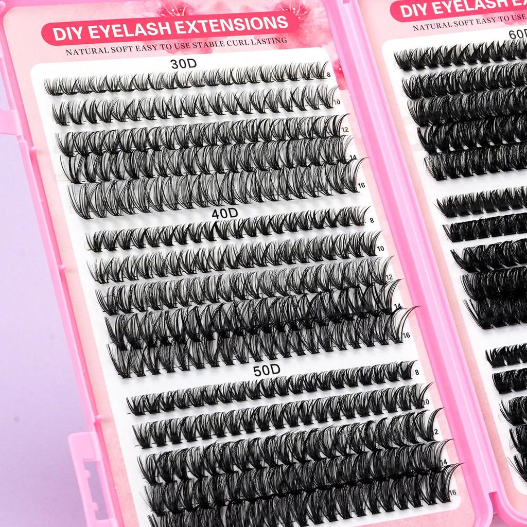 New Style Cross-border European & American Eyelash Book: Large Capacity, Natural Hot Melt Cluster Lashes, Various Specs, False Eyelashes