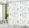 Tenda da Doccia Floreale, Piante da Giardino Vintage Erbe Fiori Botanico Design Classico Illustrazione, Tessuto Stoffa Bagno