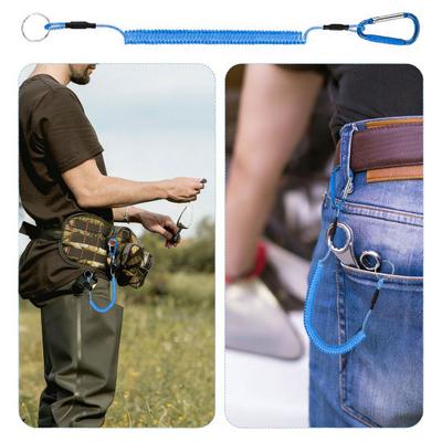 Anti-lost Rope with Carabiner Multifunctional Outdoor Boating Fishing Pliers Tools Lanyard Heavy Duty Retractable Coiled Tether