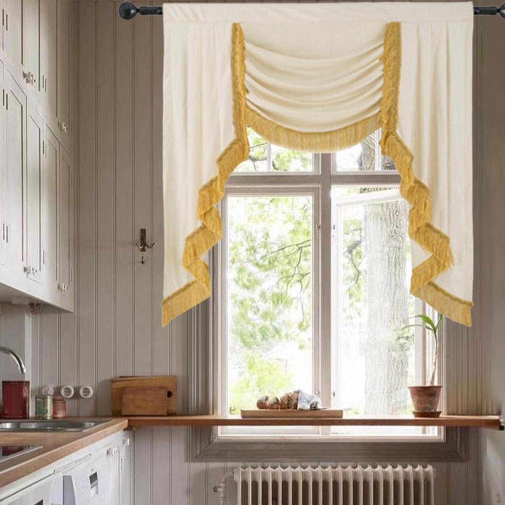 Thermal Rod Pocket Valance Curtain for Darkening Nursery Window Decor