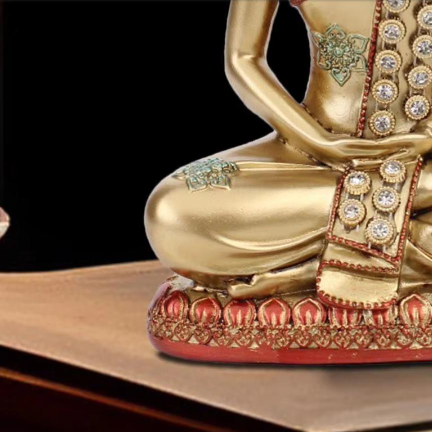 Indian Golden Buddha Statue Resin Crafts Gold Buddha Statue Meditation Sitting Zen Buddha Resin Figurine Decorative Sculpture CN