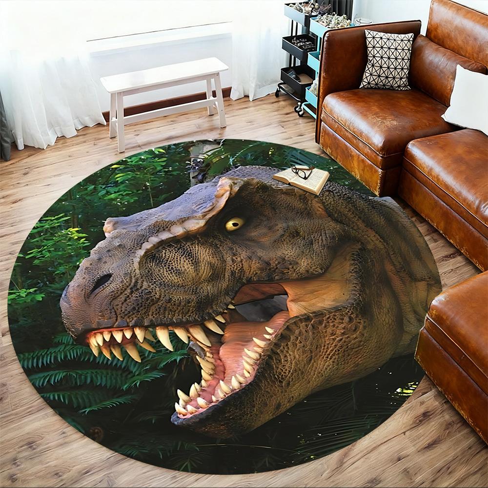 1pc Tyrannosaurus rex, prehistoric Round Chair mat Area Rug - Non-Slip, Floor Mat for Office, Bedroom, and Indoor Decor c1125323