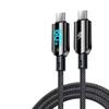 100W Fast Charging Braided Type-C Cable with Real-time Display for Huawei, Apple, Honor, Vivo, Oppo