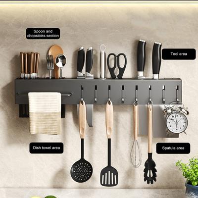 Uchwyt na sztućce kuchenne Uchwyt ścienny na noże z haczykami Przechowywanie noży ze stali węglowej