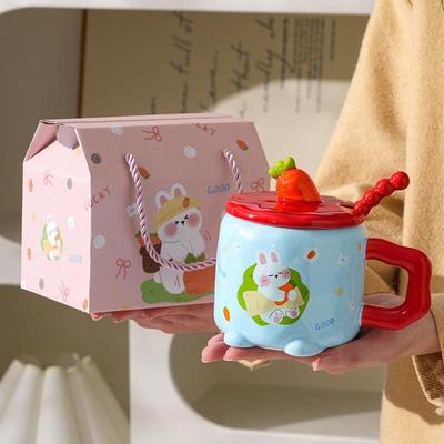 Jingci Cute Blue Rabbit Ceramic Mug
