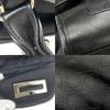 GEBRAUCHT Salvatore Ferragamo EX-21 4913 Gancini Canvas/Leder schwarz Silbermetall