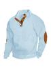 2026 Men's Stand Collar Long Sleeve Jacquard Knit Hoodie - Casual Outdoor Wear, European Size