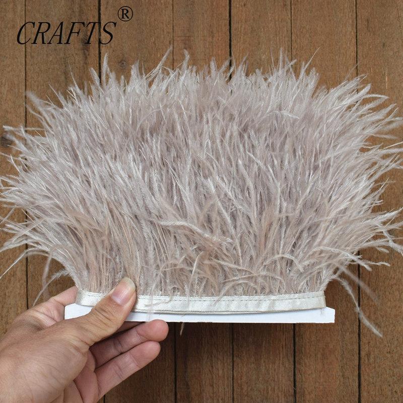 FeatherHigh quality fluffy ostrich feather trimming cloth sideband 5M 10M long DIY clothing accessories decorative accessories 8-11cm