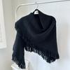 Autumn and Winter High-end Korean Versatile Fringes Thickened and Warm with Triangle Scarves, Knitted Wool Scarves, Shawls