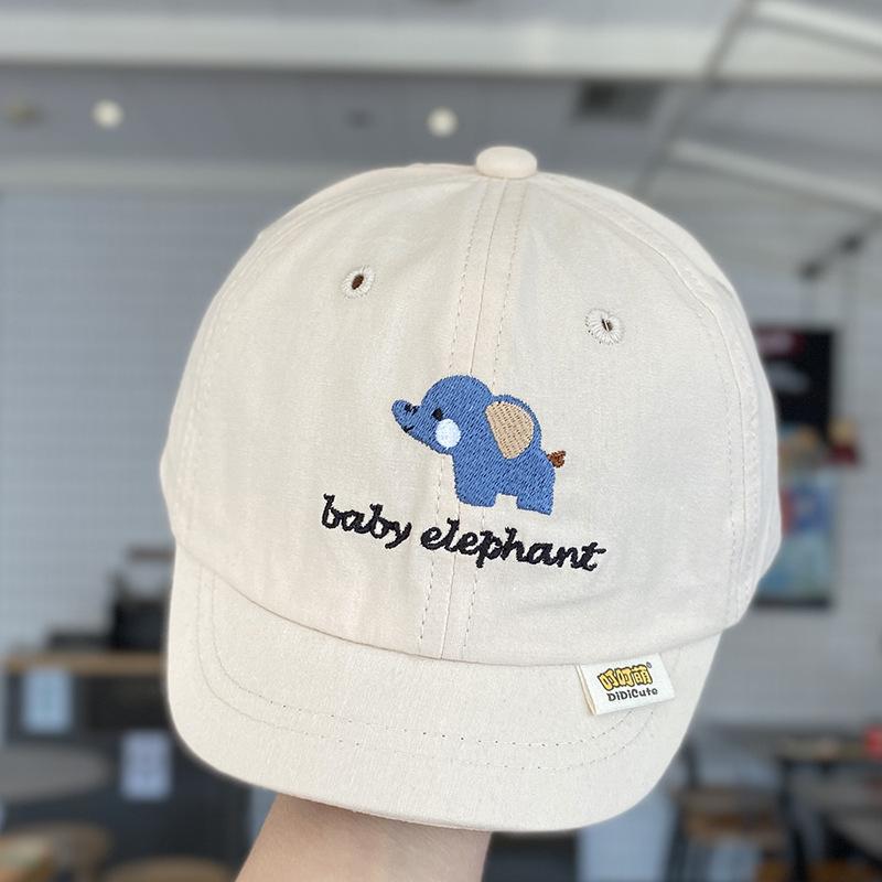 Cute Baby Elephant Embroidered Cap Kids Spring Autumn Sun Protection Baseball Hat For Boys And Girls Breathable