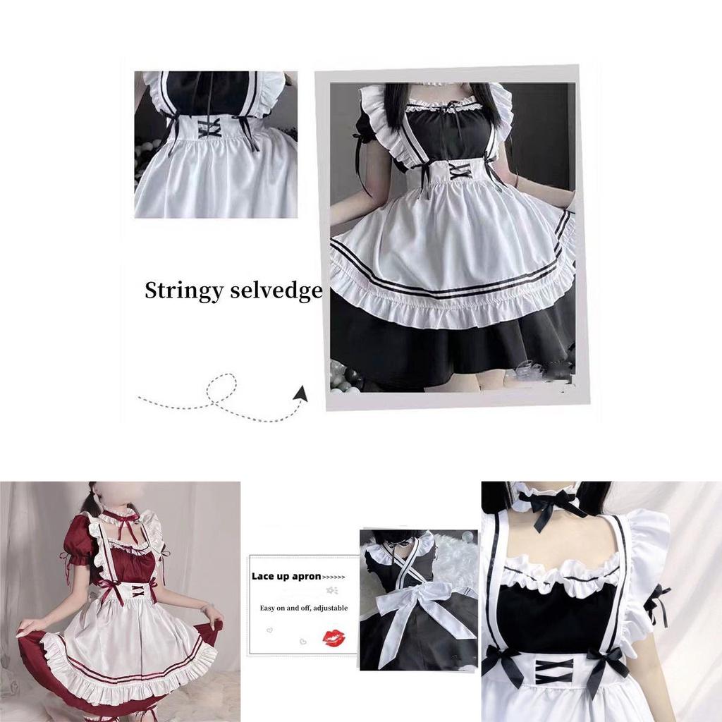 Women's Sexy Sweet Lolita Maid Japanese Cute Dress Cosplay Suit