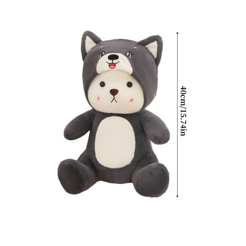 

New Cross-border Plush Toy Cartoon Husky Transformed Into Bear Cushion Doll For Sleeping And Hugging