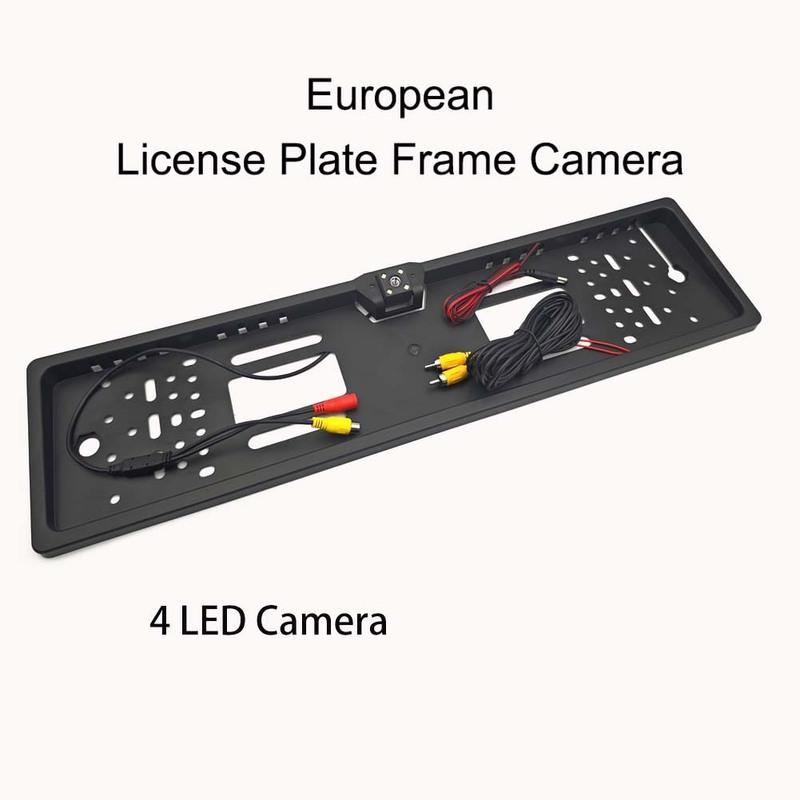4/8/12LED European License Plate Rearview Camera Frame Reverse Backup Camera Night Vision for Truck Car SUV, Camper Pickup