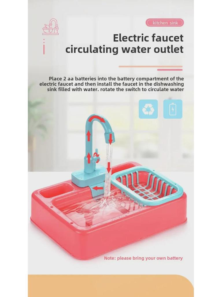 Children's Electric Dishwasher Toy: Reusable Water Sink and Kitchen Utensils Set