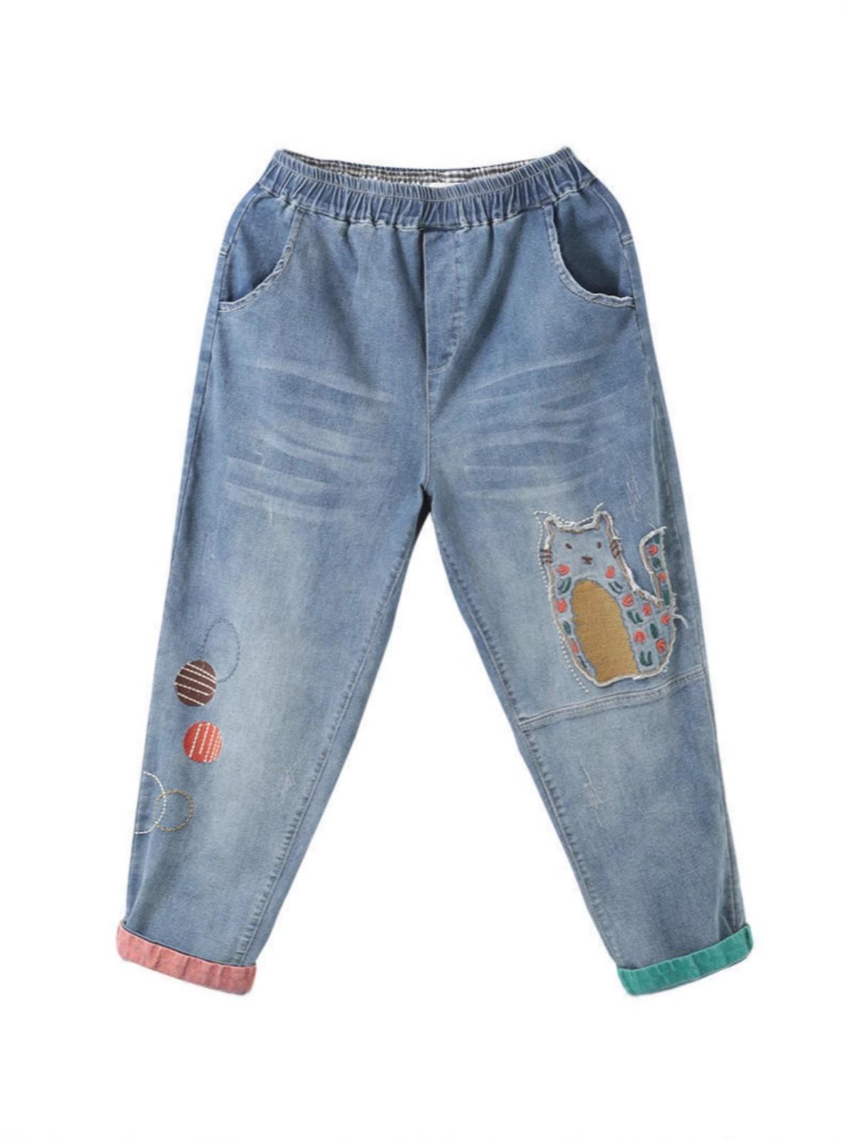 Женские джинсы джинсы скинни L синий