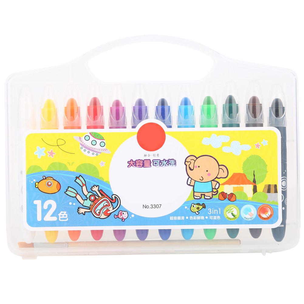 Oil Painting Stick Water-Soluble Rotating Drawing Pen Tool Stationery Art Supplies(12 Colors )