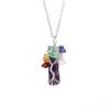 Natural Stone Irregular Crystal Strip Winding Gravel Tree Of Life Pendant Necklace N673