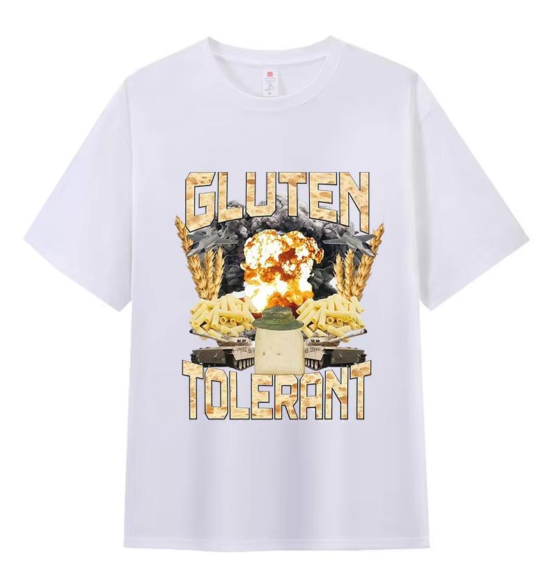 Gluten Tolerant Funny Gift for Gluten Intolerant T-shirt Unisex Women Vintage T Shirt Casual O-Neck Short Sleeve T Shirts Tops