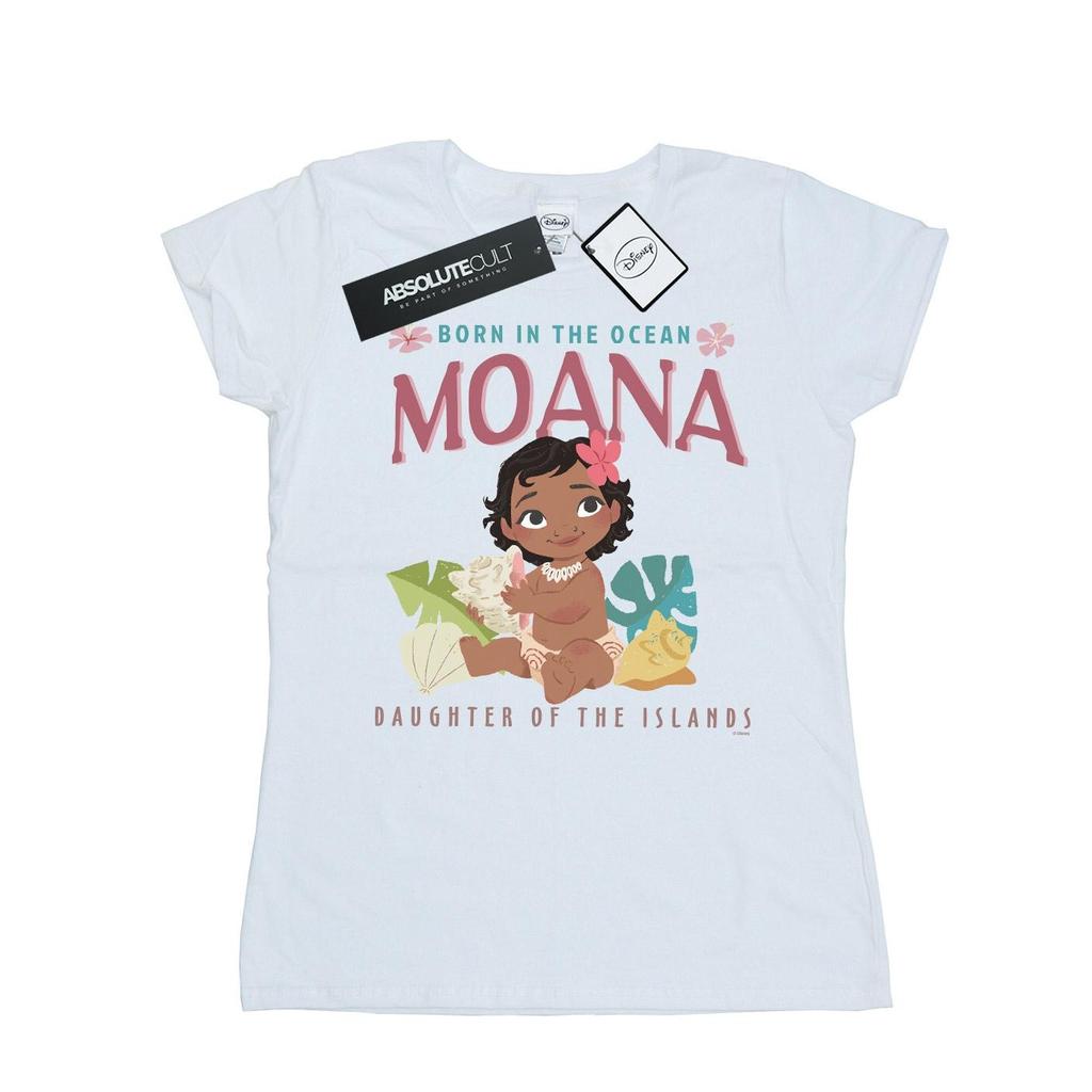 Disney Womens/Ladies Moana Born In The Ocean Cotton T-Shirt