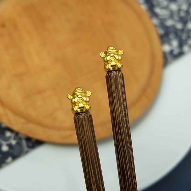 5 Pairs of Chicken Wings Wood Auspicious Meaning Wooden Chopsticks Five Meal Gifts Solid Wood Chopsticks Tableware 25cm