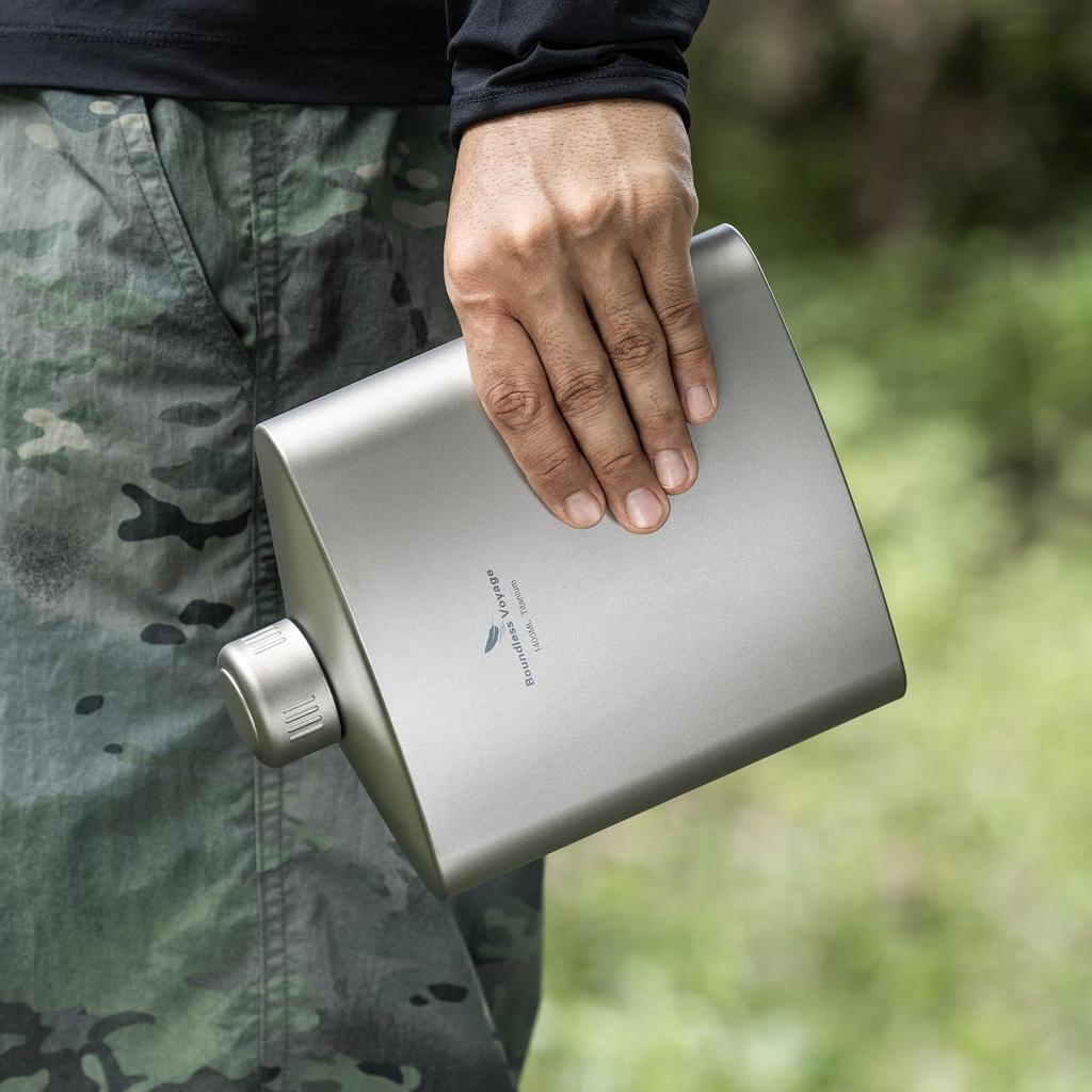 Boundless Voyage Titanium Bottle, Water Bottle, Hip Flask, 1400ml, Lightweight, Durable, Rust-Resistant, Stylish, Perfect for Solo Camping, BBQs, and