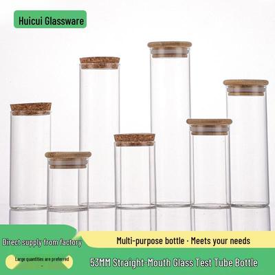 53mm Straight Mouth High Borosilicate Glass Bottle for Tea or Dried Flowers
