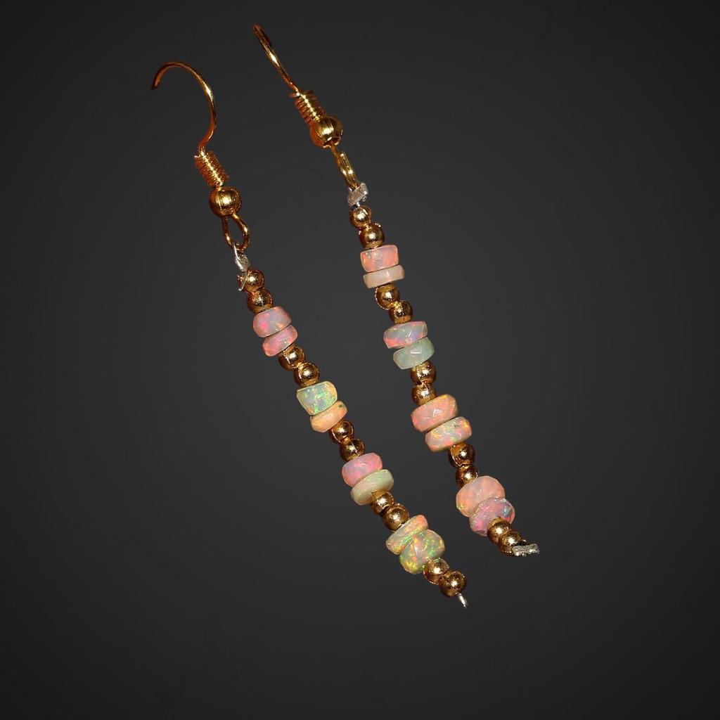 Natural Ethiopian Opal Earrings Set, Faceted Opal Earrings, October Birthstone, Gift For Her, 3 To 5 MM Size.