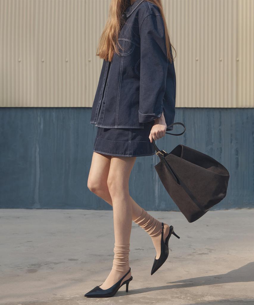 Clave Ellie Suede Dark Brown Tote Bag