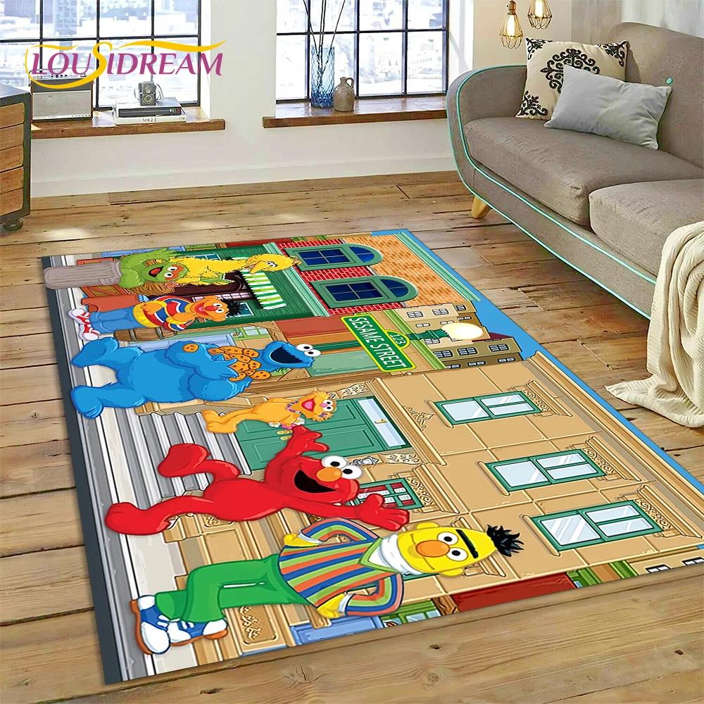 3D Cartoon S-Sesame Street Rug Carpet for Living Room Bedroom Home Decor,Floor Mat Non-slip Decoration for Sofa Doormat Kid Gift