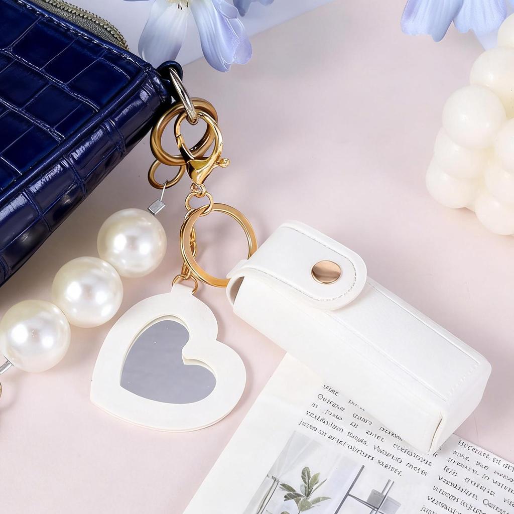 Lip Gloss Holder Keychain 4 Pieces Purse Charm Lip Stain Tint Case For Women Girls Ladies Wives Makeup Enthusiasts Travelers