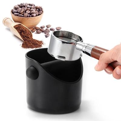Shock-Absorbent Coffee Knock Box Anti-slip Espresso Dump Bin for Coffee Grounds with Removable Knock Bar Coffee Grind Waste Bin