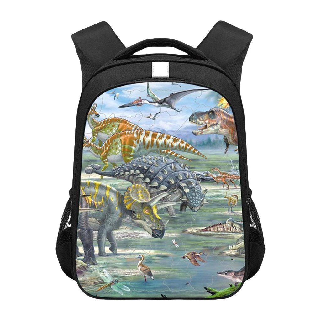 Anime Peripheral Printed Backpack, Personalized Backpack Storage Bag,1pc,Tyrannosaurus Children's Kindergarten Backpack,10*14in