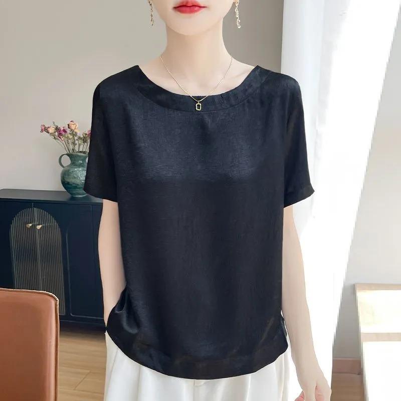 Women's Floral Embroidered Polo Shirt Turn-Down Collar Short Sleeve Casual Top