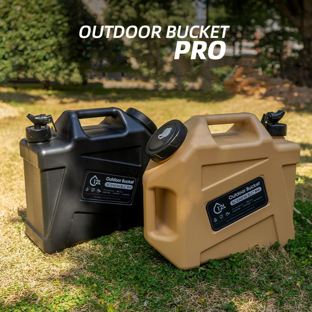 Portable Outdoor Water Storage Bucket With Faucet 12l Large Capacity Food Grade Water Tank For Camping Picnic