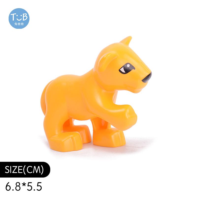 Big Building Blocks Marine Farm Animal Cat Dog Accessories Lion Shark Compatible With Duploed City Education Children Gift Toys