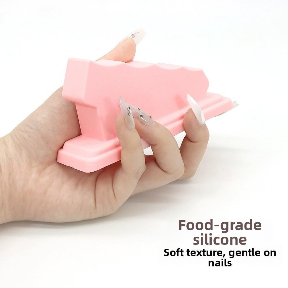 Silicone Nail Art Finger Support Sturdy Finger Stand Nail Practice Assistant Mat  For Nail Salon
