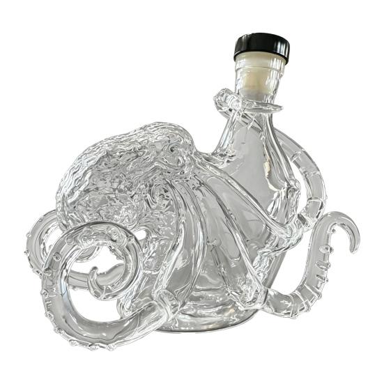 Octopus-Shaped Glass Decanter, 3D Artistic Borosilicate Bottle for Whiskey Wine Soda 350ml прозрачный