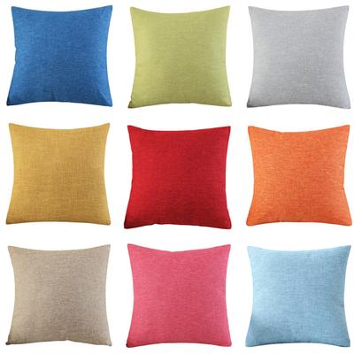 45x45cm Solid Color Office Waist Chair Home Living Room Bedroom Sofa Cushion Cover Cotton Linen Throw Pillowcase