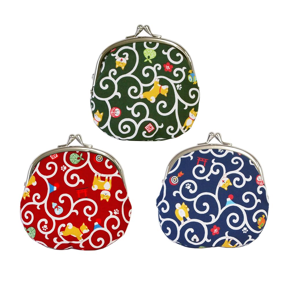 Made In Coin Dog Cotton 12 X Coin Japanese Shiba Navy Blue Kyosuke, Japan, Purse, Pouch, 11.5 Cm, 3.3 Inches, Purse, Wallet, Goods, Enkiya, Inu,