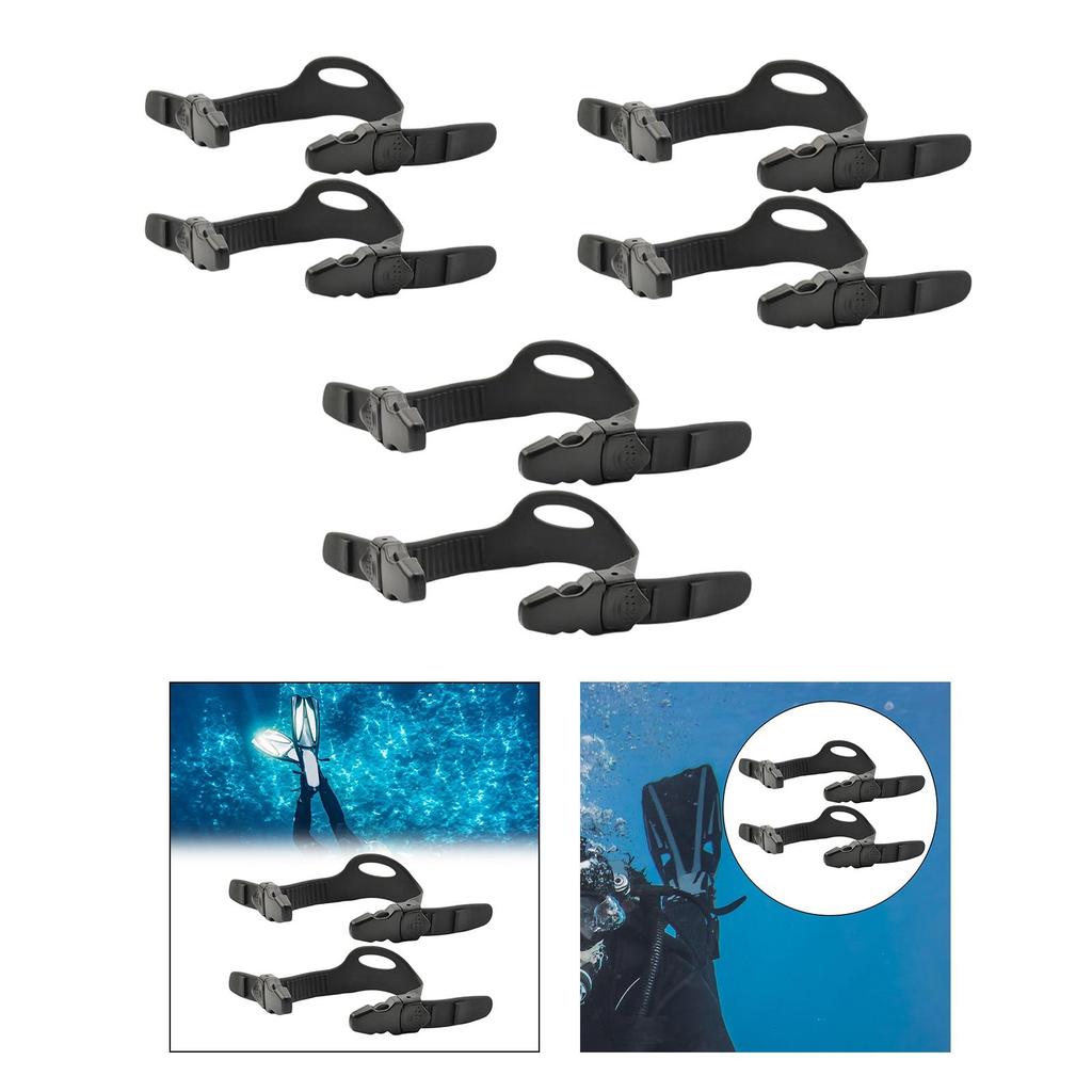 2Pcs Rubber Fin Straps Adjustable Set Diving Accessory for Scuba Fin Swimming Snorkeling