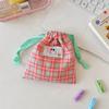 Ctrast Color Plaid Women's Makeup Case Travel Portable Female Drawstring Storage Bag Letter Prints Ladies Small Cosmetic Bags