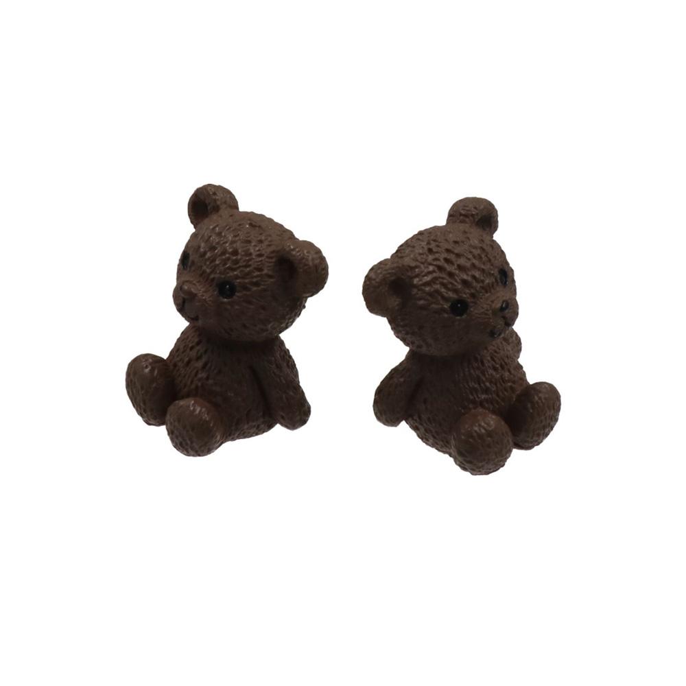 Mini Cartoon Animal Statue Funny Bear Ornament Creative Miniature Bear Figurines  Birthday Cake