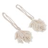 2Pcs Cotton Rope Curtain Tiebacks Leaf Shaped Tassel Curtain Clips Rope Straps for Curtain